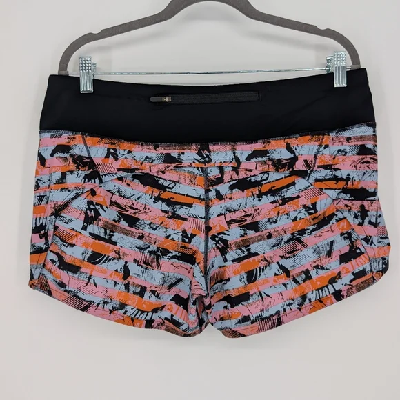 Lululemon Speed Up Shorts 2.5" Inversion Multi | Size 10 | Pink Orange Black - Picture 8 of 15